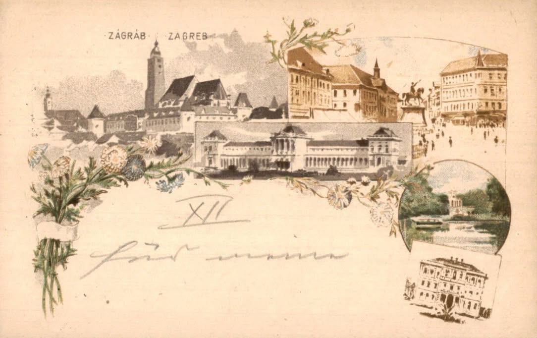 ZZagreb. 5u1 razglednica oko 1900. godine